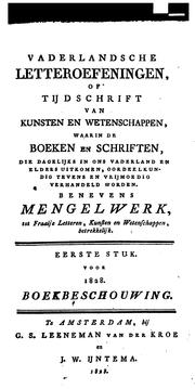 Cover of: Vaderlandsche Letteroefeningen by 