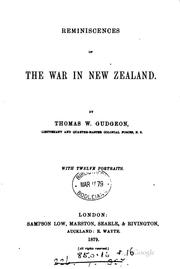 Cover of: Reminiscences of the War in New Zealand by 