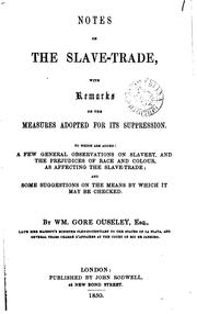 Cover of: Notes on the slave-trade