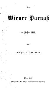 Cover of: Der Wiener Parnass im Jahre 1848 by 