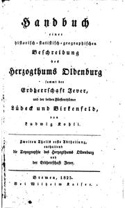 Cover of: Handbuch einer historisch- statistisch- geographischen Beschreibung des Herzogthums Oldenburg ...