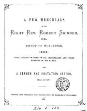Cover of: A few memorials of the right rev. Robert Skinner [by A.M. Skinner] with notices of some of his ...