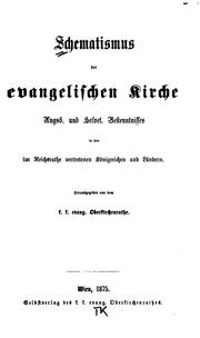 Cover of: Schematismus der evangelischen Kirche Augsb. Und Helvet: Bekenntnisses in den im Reichsrathe ...