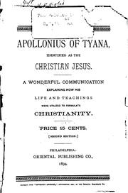 Apollonius of Tyana, Identified as the Christian Jesus: A Wonderful ... by Jonathan Manning Roberts