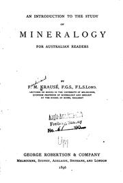 Cover of: An Introduction to the Study of Mineralogy for Australian Readers