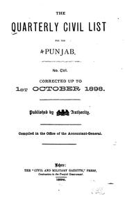 Cover of: Quarterly Civil List for the Punjab: Corrected ...