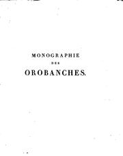 Cover of: Monographie des orobanches by 