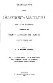 Cover of: Transactions of the Department of Agriculture of the State of Illinois with ...