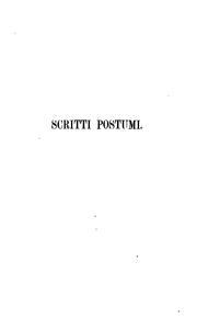 Cover of: Scritti postumi, a cura di M. Ricci by 