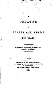 A Treatise on Leases and Terms for Years by Sir Charles Harcourt Chambers