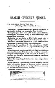 Cover of: Annual Report of Health Officer of the City and County of San Francisco