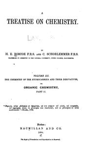 Cover of: A Treatise on chemistry v. 3, 1884