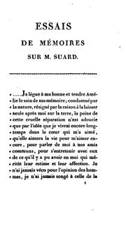 Cover of: Essais de mémoires sur M. Suard..