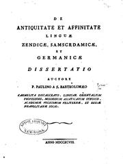 De antiquitate et affinitate linguæ zendicæ, samscrdamicæ, et germanicæ ... by P. Paulinus