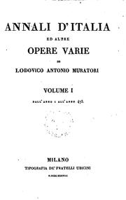 Cover of: Annali d'Italia ed altre opere varie di Lodovico Antonio Muratori ...