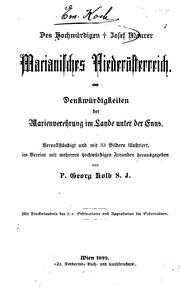 Cover of: Marianisches Niederösterreiich: Denkwürdigkeiten der Marienverehrung im Lande unter der Enns