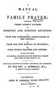 Cover of: A manual of family prayer