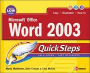Cover of: Microsoft Office Word 2003 QuickSteps (Quicksteps)