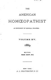 Cover of: The American Homoeopathist | 