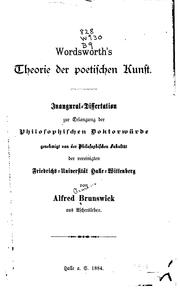 Cover of: Wordsworth's Theorie der poetischen Kunst....