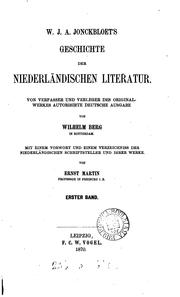 Cover of: W.J.A. Jonckbloet's Geschichte der niederländischen Literatur. Autorisirte deutsche Ausg. von ...