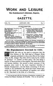 Cover of: Work and Leisure, the Englishwoman's Advertiser, Reporter and Gazette: Being ...