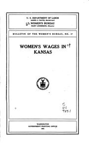 Cover of: Women's Wages in Kansas