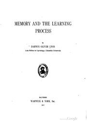 Cover of: Memory and the Learning Process by 