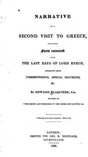 Cover of: Narrative of a Second Visit to Greece by 