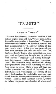 Cover of: "Trusts.": The Recent Combinations in Trade, Their Character, Legality and Mode of Organization ...