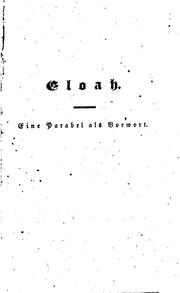 Cover of: Eloah: Erhebungen des Herzens zu Gott in einer Reihe von Gesängen und metrischen Gebeten