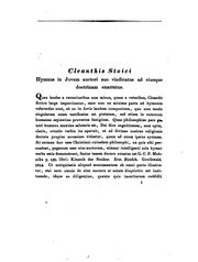 Cover of: Cleanthis Stoici humnus in Iovem auctori suo vindicatus ad eiusque doctrinam enarratus