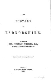 Cover of: The History of Radnorshire by Jonathan Williams