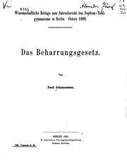 Cover of: Das Beharrungsgesetz