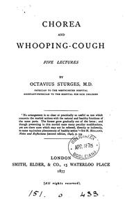 Cover of: Chorea and whooping-cough, 5 lects