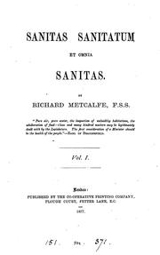 Cover of: Sanitas sanitatum et omnia sanitas | Richard Metcalfe