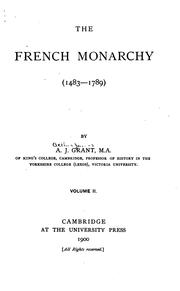 Cover of: The French Monarchy (1483-1789)