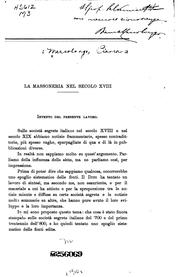 Cover of: La massoneria nel secolo XVIII ...