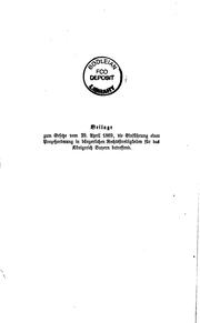 Cover of: Prozessordnung in bürgerlichen Rechtsstreitigkeiten für das Königreich Bayern