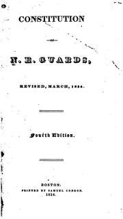 Cover of: Constitution, Revised Mar., 1834
