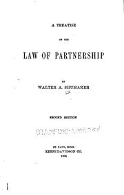 Cover of: A Treatise on the Law of Partnership