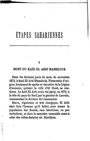 Étapes Sahariennes by Fernand Philippe