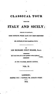 Cover of: A classical tour through Italy and Sicily by Richard Colt Hoare