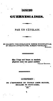 Cover of: Rimes guernesiaises, par un câtelain [G. Métivier].