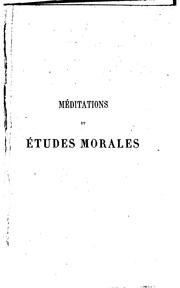 Cover of: Méditations et etudes morales