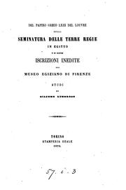 Cover of: Del papiro greco LXIII del Louvre sulla seminatura delle terre regie in Egitto: e di alcune ...