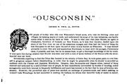 Cover of: "Ousconsin": The Badger State's Columbian Souvenir by George Wilbur Peck