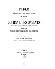 Cover of: Table méthodique et analytique des articles du Journal des savants depuis sa réorganization en ...