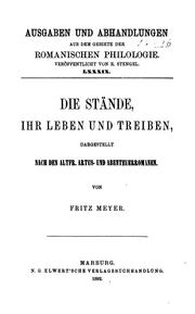 Cover of: Ausgaben und Abhandlungen aus dem Gebiete der romanischen Philologie by Edmund Stengel, Edmund E. Stengel