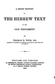 Cover of: A Short History of the Hebrew Text of the Old Testament